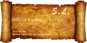 Sós Lajos névjegykártya